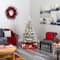 5ft. Pre-Lit Flocked Rock Springs Spruce Artificial Christmas Tree with Clear LED Lights